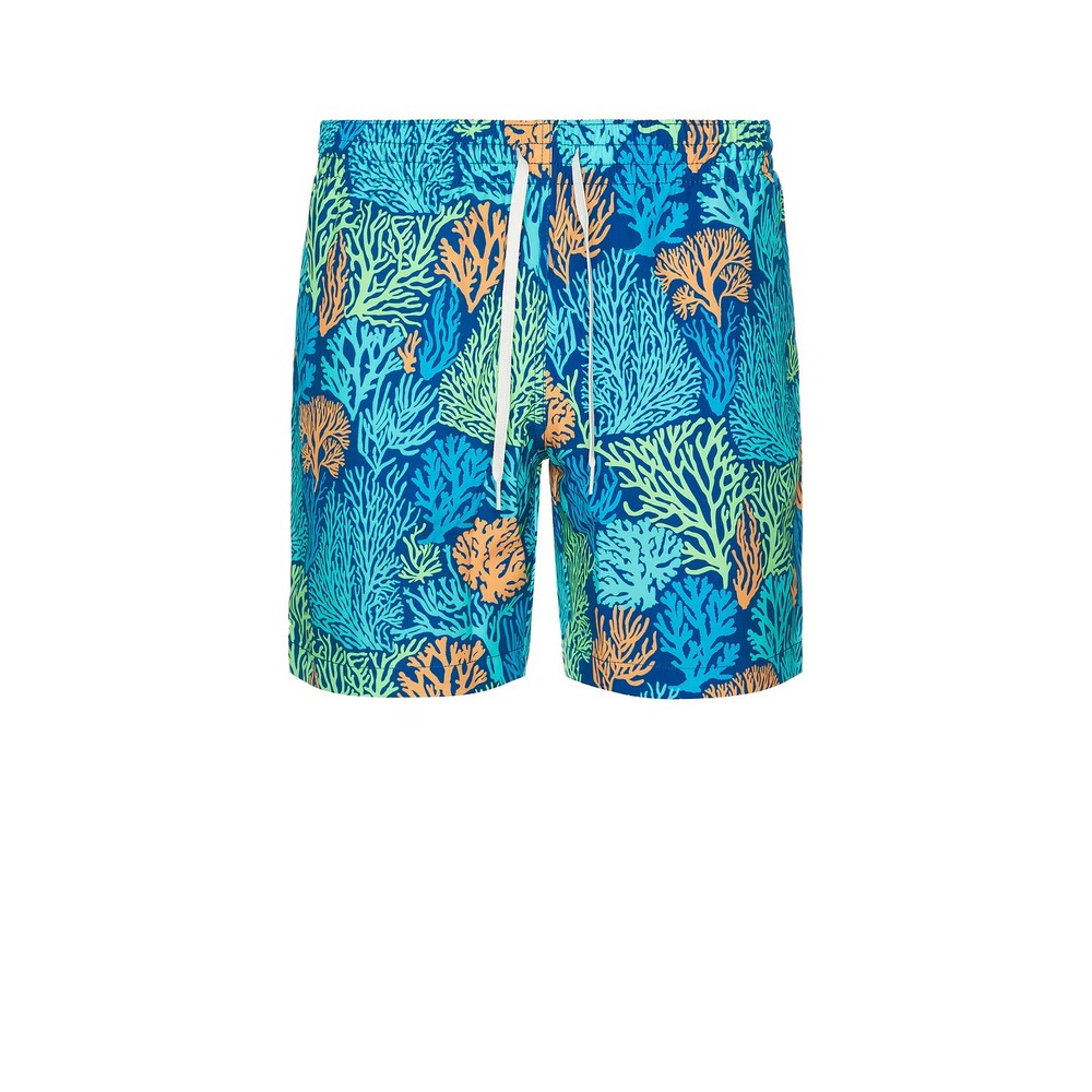 CHUBBIES Swim Shorts Mens Coral Quarrels 7" Lined Trunks Pockets - Size S Blue